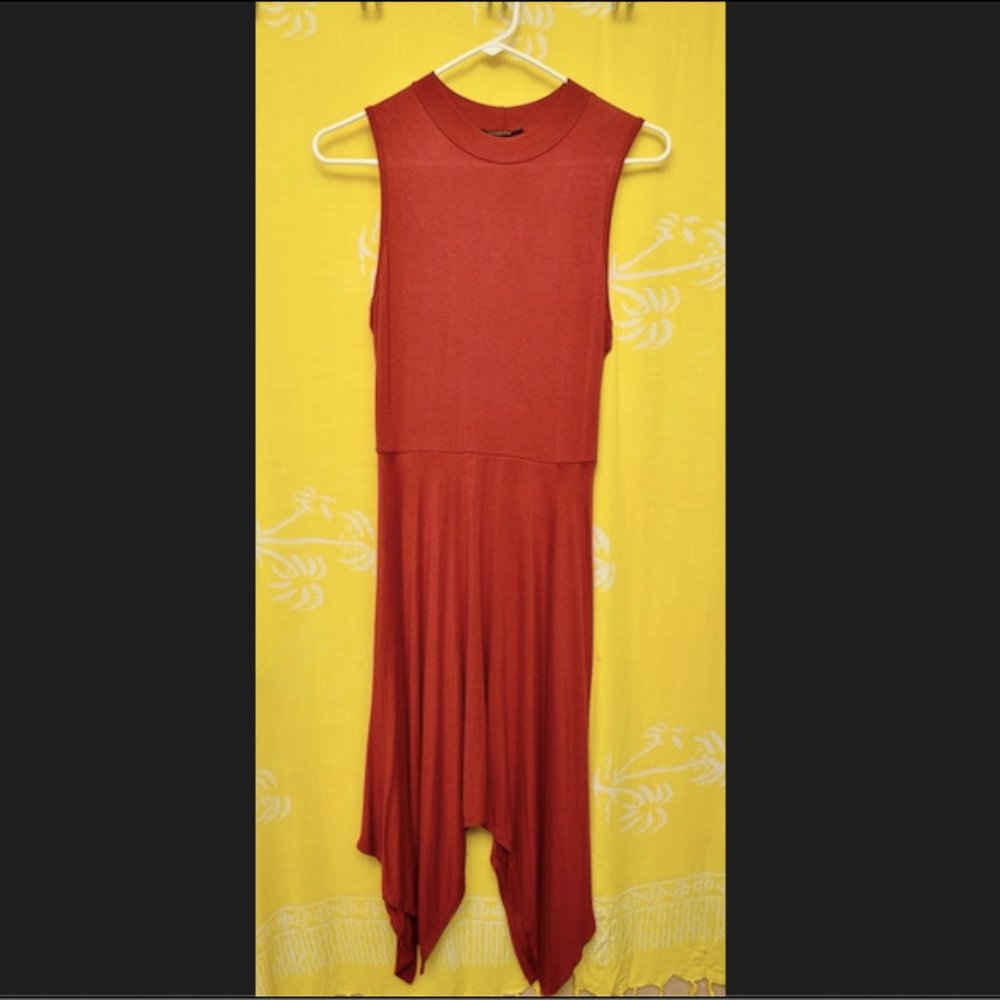 Maroon Short Sleeved Dress